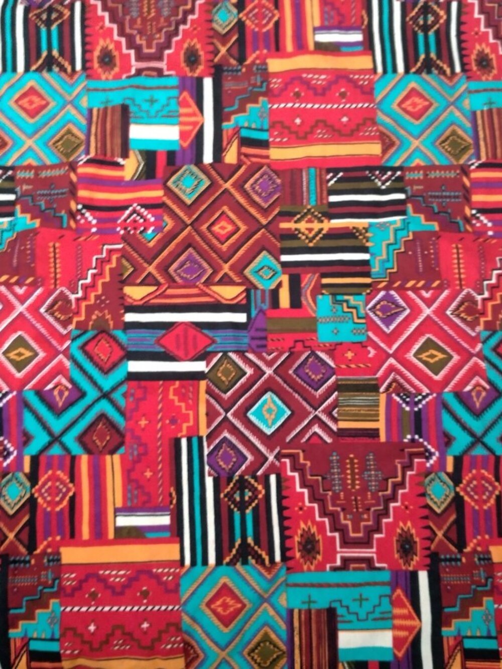 McCalls Skirt Small Long Maxi Southwestern Native Patchwork Tribal Print Natural - Picture 8 of 11
